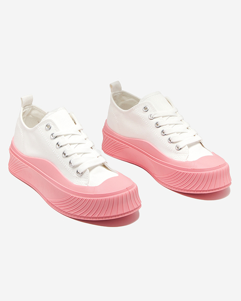 OUTLET Weiße und rosa Damenturnschuhe Nerikas - Schuhe