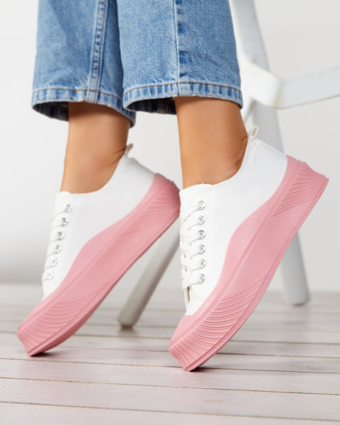 OUTLET Weiße und rosa Damenturnschuhe Nerikas - Schuhe