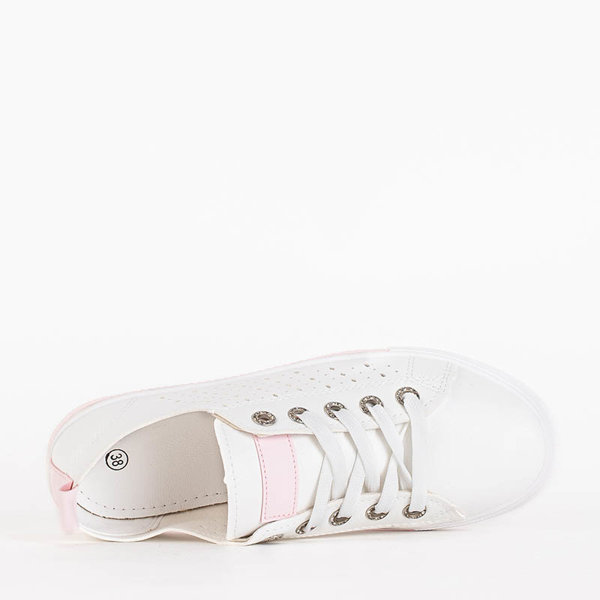 OUTLET Weiße und rosa durchbrochene Turnschuhe Andreiak - Schuhe