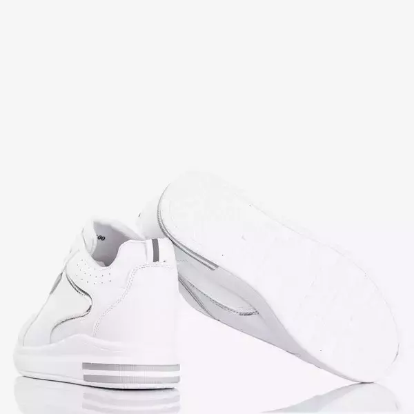 OUTLET Weiße und silberne Damensneaker auf einem Indoor-Wedge Marcja - Schuhe