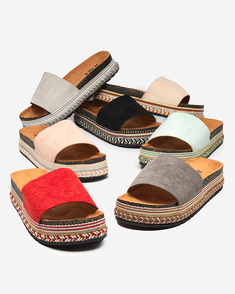 Öko-Wildleder-Sandalen für Damen in Khaki Kiccori - Footwear