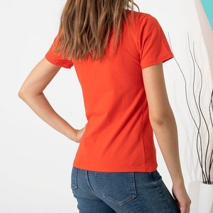 Orange Damen Baumwolle T-Shirt - Kleidung