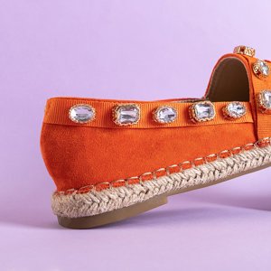 Orange Damen-Espadrilles mit Wamba-Kristallen - Schuhe