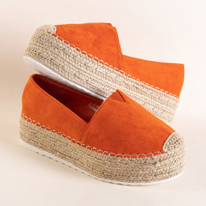 Orange Espadrilles für Damen auf der Erolova-Plattform - Schuhe