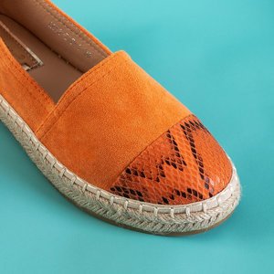 Orange Frauen-Espadrilles mit Tierprägung Lenda - Footwear