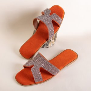Orange Frauenschuhe mit Ornamenten Haviva - Schuhe