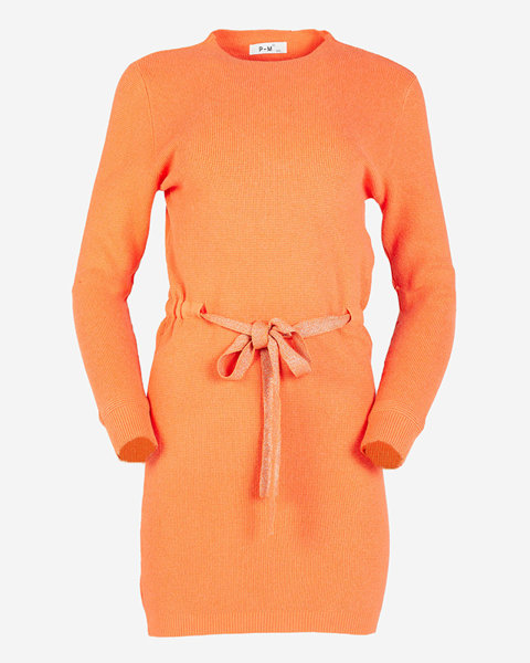 Orange Pullover-Tunika für Damen mit Stehkragen - Bekleidung