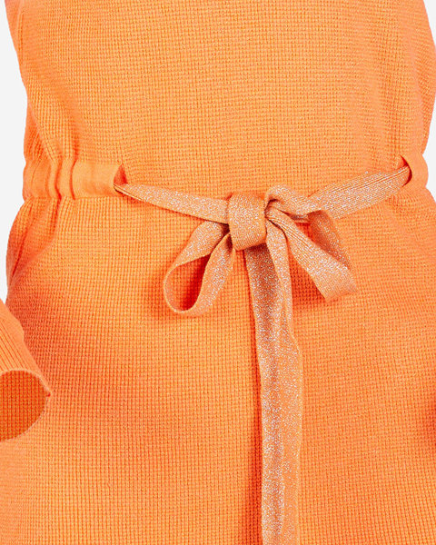 Orange Pullover-Tunika für Damen mit Stehkragen - Bekleidung