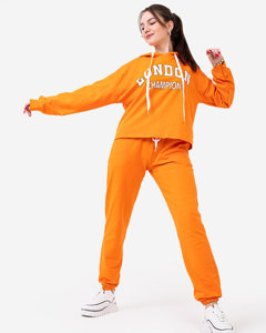 Orange Sport-Trainingsanzug-Set für Damen - Kleidung