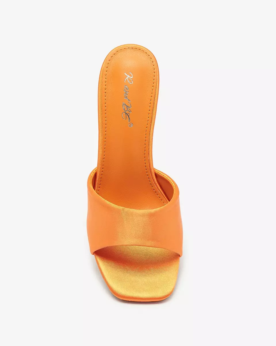 Orangefarbene Damen-Flip-Flops mit transparentem Absatz Ageria - Schuhe