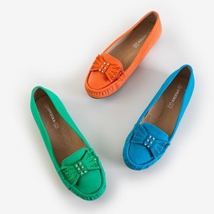 Orangefarbene Damenhalbschuhe mit Linari-Schleife - Schuhe