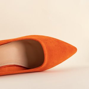 Orangefarbene Damenpumps auf dem Santi-Posten - Schuhe