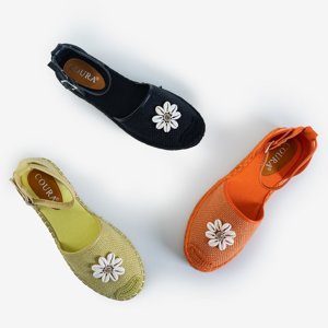 Orangefarbene Damensandalen a'la espadrilles auf der Maybel-Plattform - Schuhe