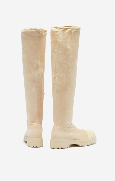 Overknee-Stiefel für Damen in Beige Caffi- Footwear