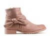 Pink, suede boots with a bow Tabitha - Footwear