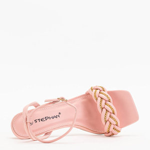 Pinke Damensandalen mit Anstecknadel Tenedi - Footwear