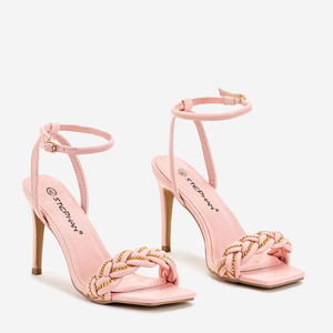 Pinke Damensandalen mit Anstecknadel Tenedi - Footwear