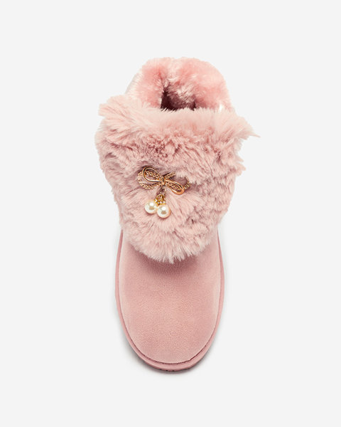 Pinke Damenstiefel mit dekorativem Cioni-Schuh-Obermaterial