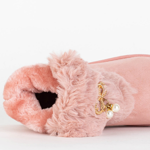 Pinke Damenstiefel mit dekorativem Cioni-Schuh-Obermaterial
