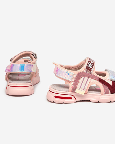 Pinke Mädchensandalen mit holografischen Einsätzen von Heilol - Footwear