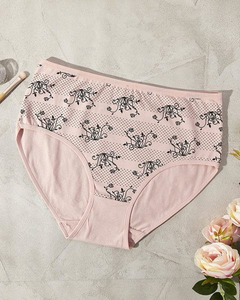 Pinker Damenslip aus Baumwolle mit Aufdruck PLUS SIZE- Unterwäsche