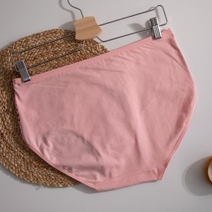 Puderige Baumwoll-Slips für Damen in Tupfen mit Spitze PLUS GRÖSSE - Unterwäsche