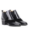 Retro schwarz lackierte Farinola Stiefel - Schuhe