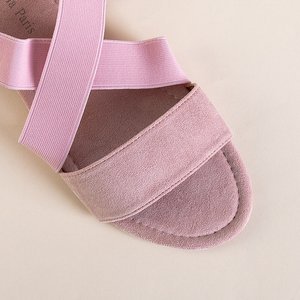 Rosa Damen Sandalen aus Öko-Wildleder Wiledan - Schuhe