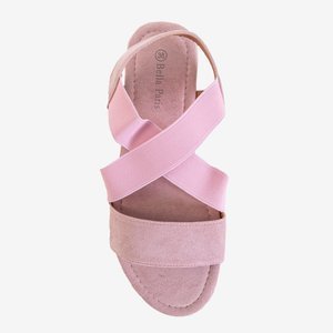 Rosa Damen Sandalen aus Öko-Wildleder Wiledan - Schuhe