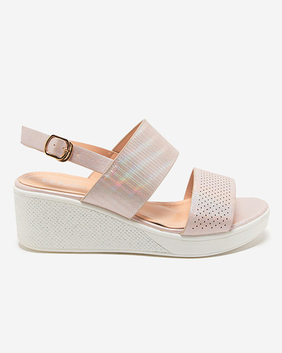 Rosa Damensandalen mit Keilabsatz Velmisa - Schuhe