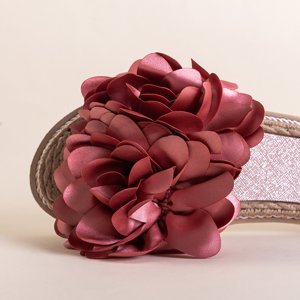 Rosa Etain Flip-Flops für Frauen mit Blumen - Schuhe