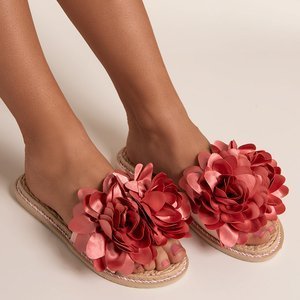 Rosa Etain Flip-Flops für Frauen mit Blumen - Schuhe