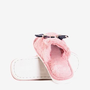 Rosa Frauenschuhe mit Fell Worren - Schuhe