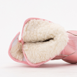 Rosa Kinder-Schneestiefel mit Klettverschluss Keveri - Schuhe