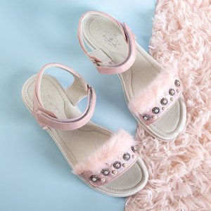 Rosa Kindersandalen mit Gufal-Ornamenten - Schuhe