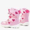 Rosa Schneeschuhe für Mädchen mit Edna-Herzdruck - Schuhe