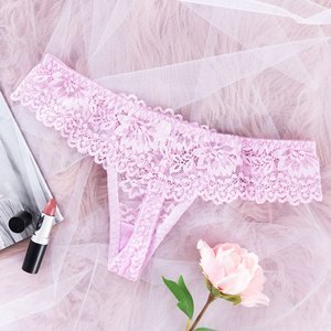 Rosa Spitzenstring der Frauen - Unterwäsche