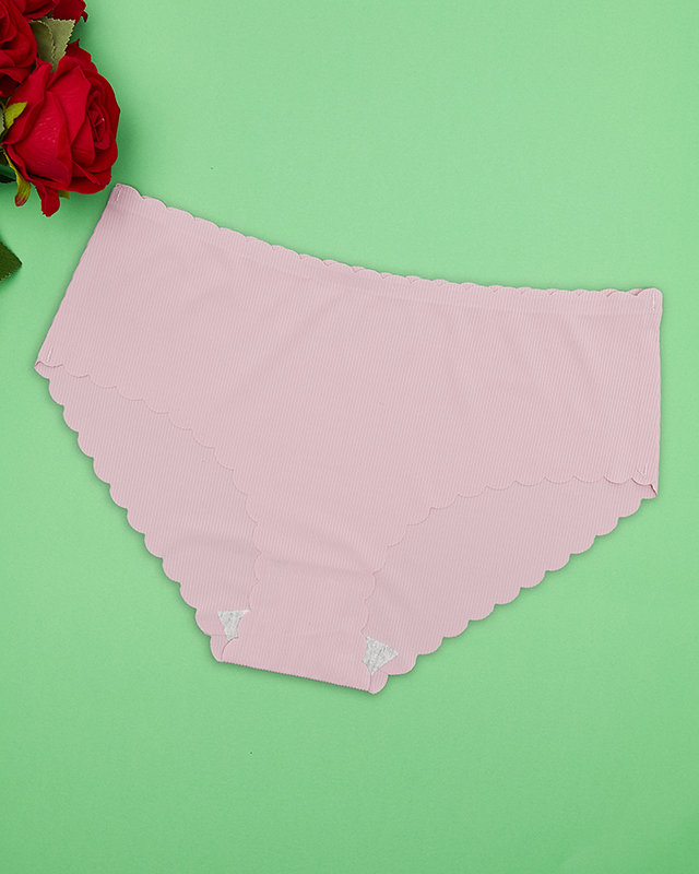 Rosa gerippter Slip für Damen- Unterwäsche