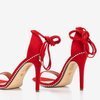 Rot gebundene Sandalen an einem hohen Absatz Taya - Footwear 1