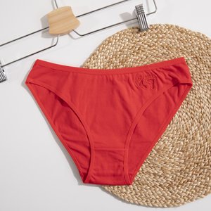 Rote Baumwollhöschen für Damen mit Dekoration - Unterwäsche