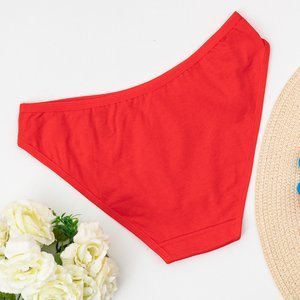 Rote Baumwollhöschen für Damen mit Stickerei - Unterwäsche