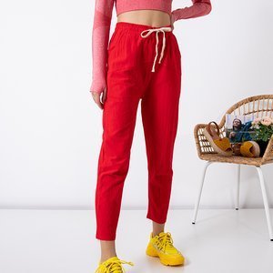 Rote Baumwollhose für Damen PLUS GRÖSSE - Kleidung