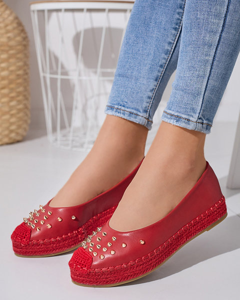 Rote Damen-Espadrilles mit Edmaria-Jets - Schuhe