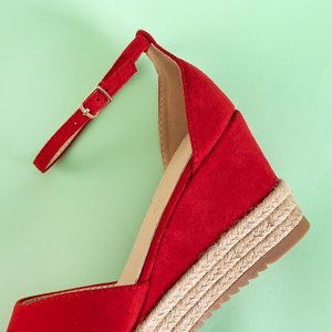 Rote Damen Keilsandalen Salome - Schuhe