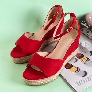 Rote Damen Keilsandalen Salome - Schuhe