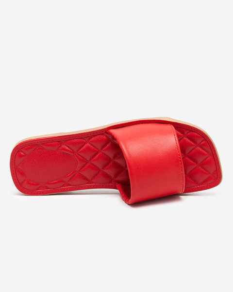 Rote Damenhausschuhe aus Kunstleder mit Steppeinsatz Parekis - Footwear