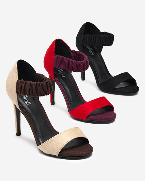 Rote Damensandalen auf hohem Absatz Veraxy - Schuhe