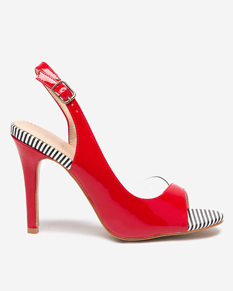 Rote Damensandalen mit höherem Absatz Rotter-Schuhe