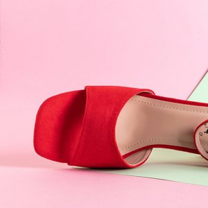 Rote Damensandalen mit niedrigem Pfosten Isis - Footwear