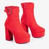 Rote Damenstiefeletten auf einem höheren Pfosten Niria - Footwear